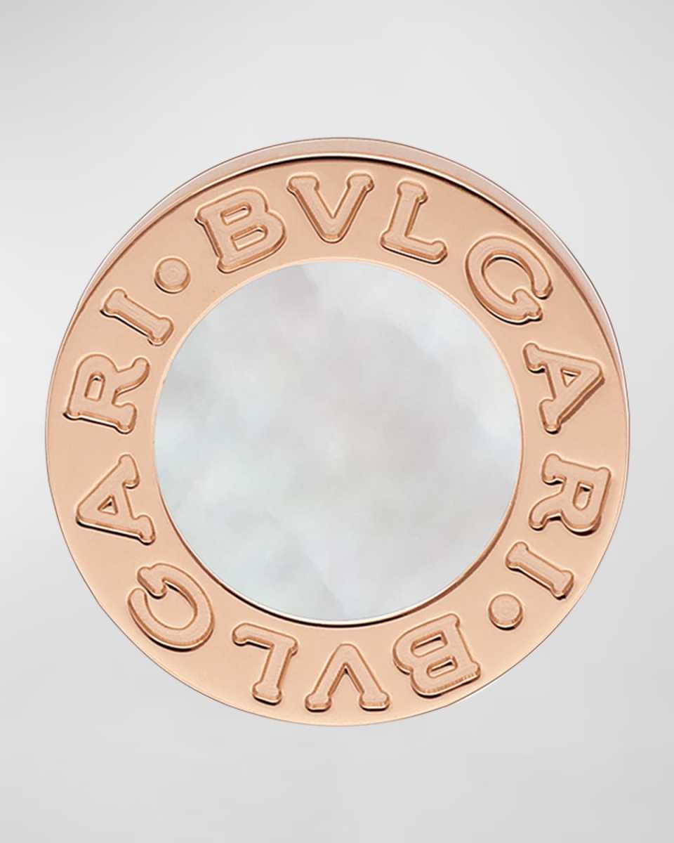 Unisex BVLGARI BVLGARI Rose Gold Mother-of-Pearl Stud Earring, Single